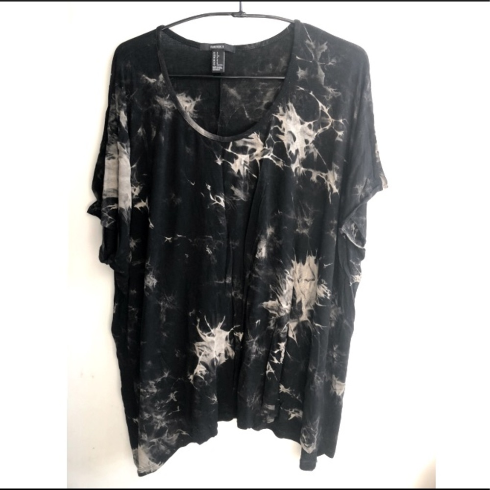 Forever 21 Black Tie-dye Shirt Dress
